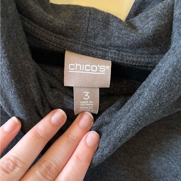 Chico's Charcoal Cowl Neck Long Sleeve Top - Picture 2 of 6